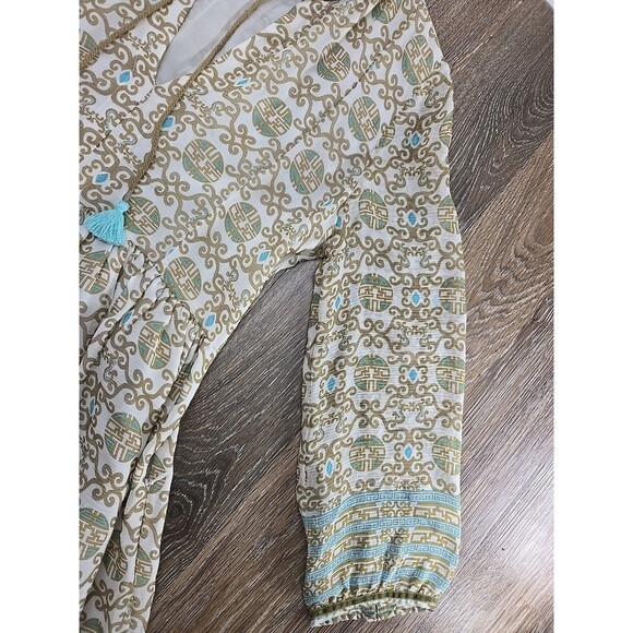 Lolita Jaca St Barth Women's Small Long Sleeve Mini Dress 100% Silk Geometric - Picture 4 of 15